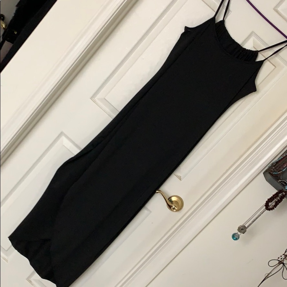 Maxi dress, wrap dress, black, medium